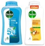 Dettol Body Wash and Shower Gel, Cool - 250ml and Dettol Body Wash and Shower Gel, Nourish - 250ml - Fast UK Delivery