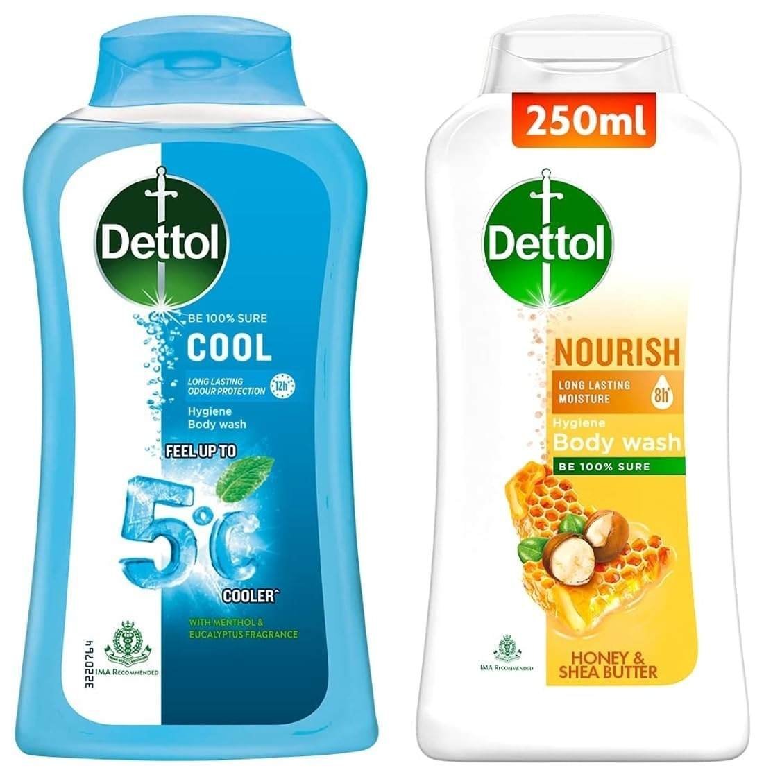 uk61wuczcFTqL-1-1.jpg Dettol Body Wash and Shower Gel, Cool - 250ml and Dettol Body Wash and Shower Gel, Nourish - 250ml - Fast UK Delivery - Image 1
