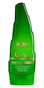 WOW Skin Science Aloe Vera Multipurpose Beauty Gel for Skin and Hair, 60 ml - Fast UK Delivery