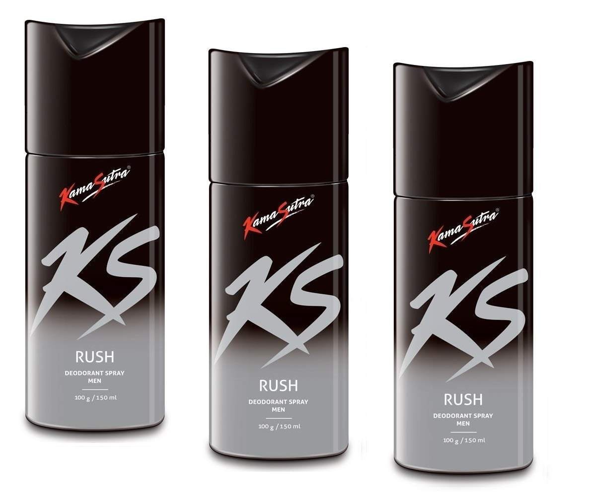 uk61xLjEgpRbL-1-1.jpg KamaSutra Deodorant Body Spray For Men, 150 ml - (Rush-Rush-Rush) Pack of 3 - Fast UK Delivery - Image 1