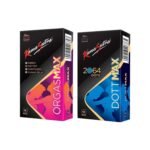 KamaSutra Orgasmax + Dottmax Condoms for Men | Made with Natural Rubber Latex | Lubricated Condoms | Luxury Series | Pack of 2-12 Condoms Each - Fast UK Delivery