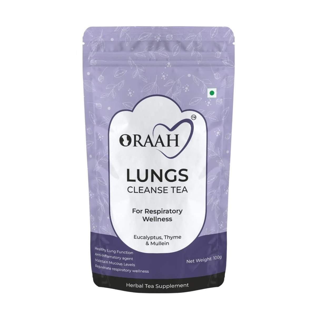 uk61xSahOCRL-1.jpg Oraah Lungs Cleanse Tea for Anti smoking with Mullein and Eucalyptus Leaves | All-Natural Formulation | Organic Herbal Tea | Lungs Detox Tea (100 Grams) - Fast UK Delivery - Image 1