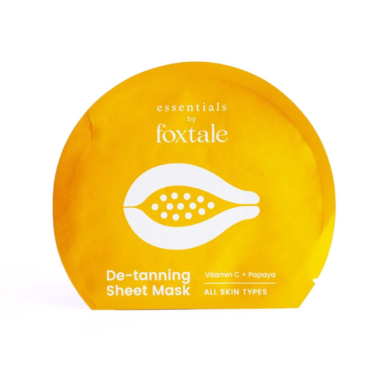 uk61xZvHpflqL-1-1.jpg Foxtale Tan Removal Sheet Mask with Vitamin C and Papaya for Tan Removal, Men & Women, 26g - Fast UK Delivery - Image 1