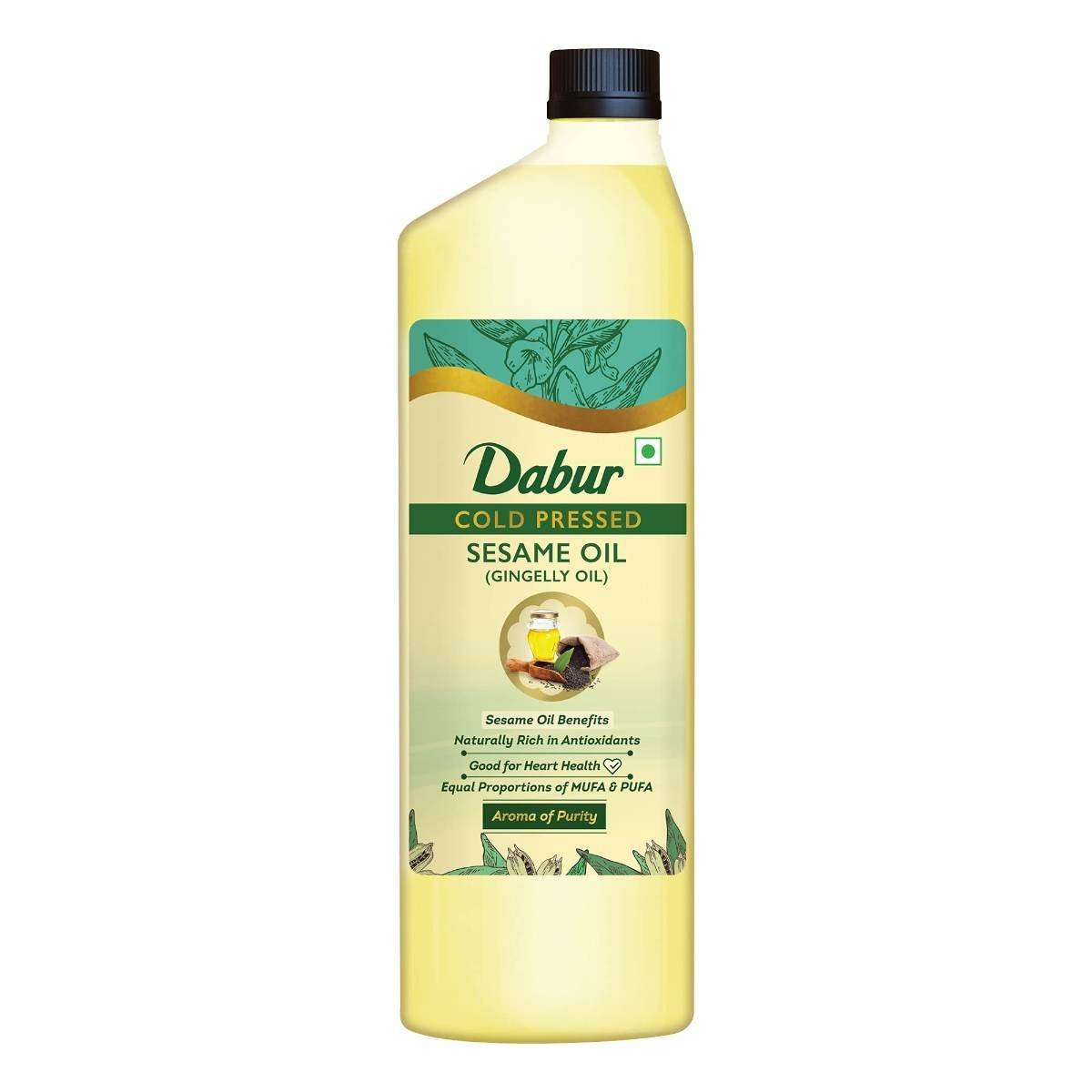 uk61xcNtjxJvS.jpg Dabur Cold Pressed Sesame(Gingelly/Til) Cooking Oil - 1L | Helps in Lowering Cholestrol & Improves Heart Health | Perfect blend of Health, Taste & Aroma - Fast UK Delivery - Image 1