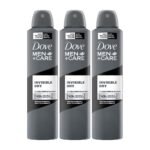 Dove Men+Care Invisible Dry Spray Antiperspirant Deodorant, Up To 48 hrs Protection From Sweat & Odour, Instantly Dry for Cleaner Feel & Leaves No White Marks or Stain, Soothes & Moisturises Skin, Warm, Oriental Scent, 250ml (Pack of 3) - Fast UK Delivery