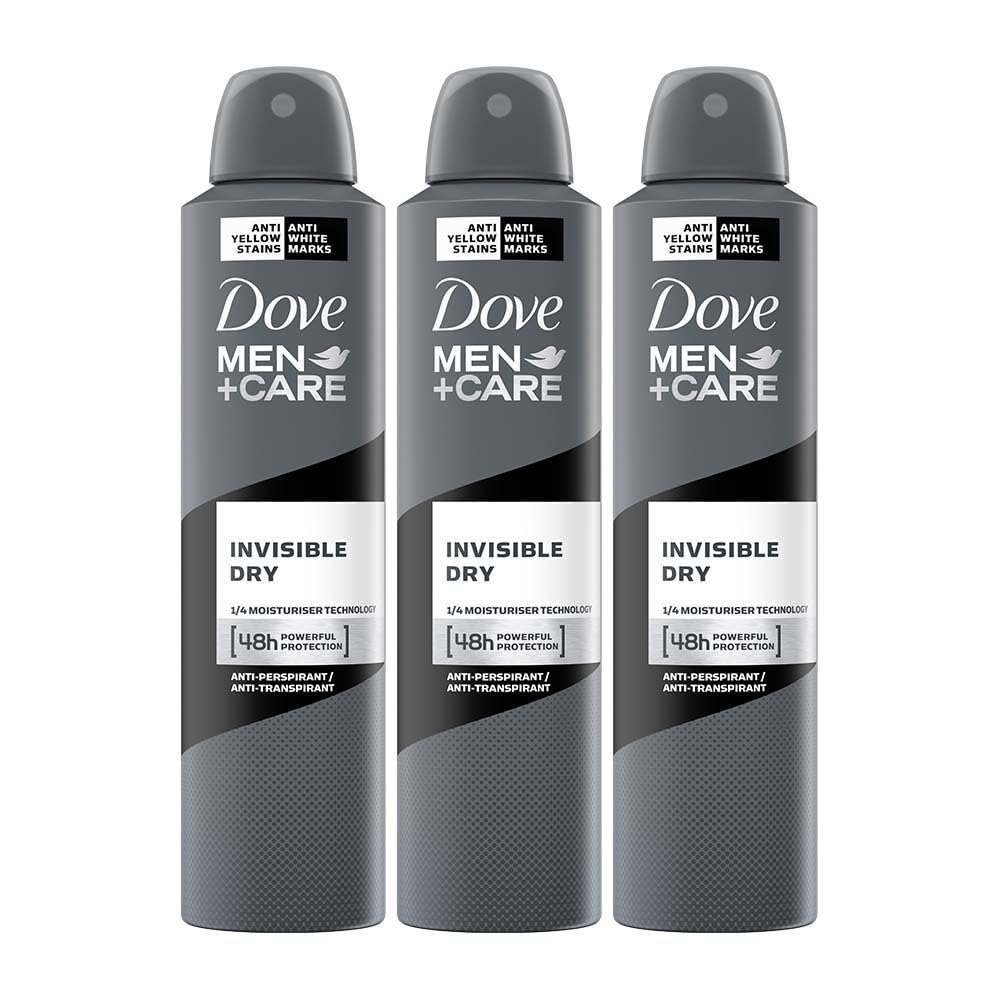 uk61xh0UeqTtL-1-1.jpg Dove Men+Care Invisible Dry Spray Antiperspirant Deodorant, Up To 48 hrs Protection From Sweat & Odour, Instantly Dry for Cleaner Feel & Leaves No White Marks or Stain, Soothes & Moisturises Skin, Warm, Oriental Scent, 250ml (Pack of 3) - Fast UK Delivery - Image 1