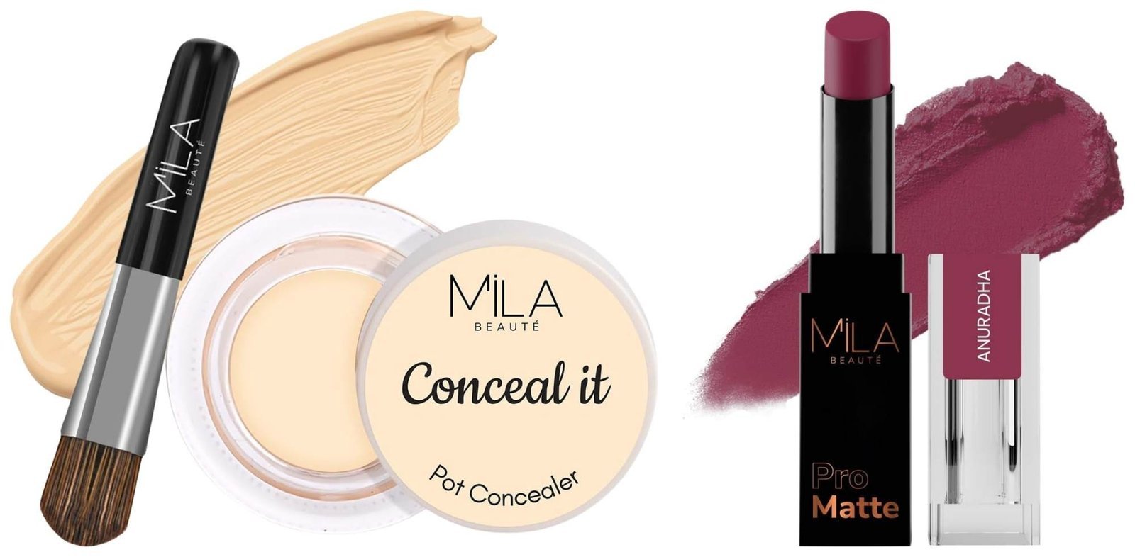 uk61yJ0Wng38L-1-1.jpg MILA Beaute Pro Matte Lipstick | Creamy Matte Lipstick | Shade - Anuradha, 4.2g Conceal It Pot Concealer For Face Makeup | Shade - (Rich Vanilla, 4g) - Fast UK Delivery - Image 1