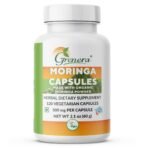 Grenera Organic Moringa Leaf Powder Capsules 120 nos, Drumstick Tree Leaf Powder Capsules, Pure Shigru