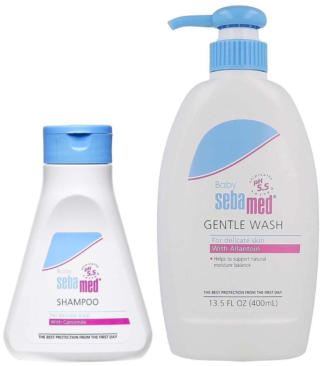 uk61yhy2TFtDL-1-1.jpg SebaMed Baby Wash Extra Soft 400Ml & Baby (Children) Shampoo 150ml Combo - Fast UK Delivery - Image 1