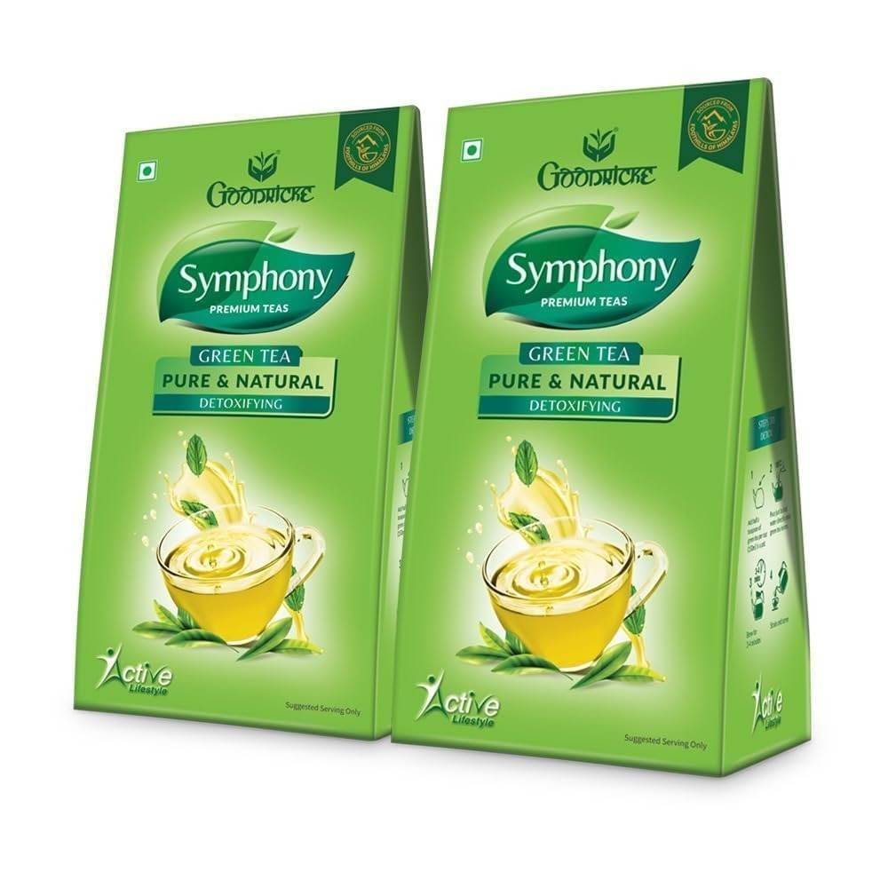 uk61z-lbtOSxL-1.jpg GOODRICKE Symphony Green Tea - 100 gm, (Pack of 2) | Detoxifying & Boost Immunity | Enticing Colour and Superior Taste - Fast UK Delivery - Image 1