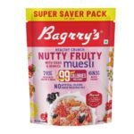 Bagrry's Healthy Crunch Nutty Fruity Muesli with Seeds, Nuts & Berries 1kg Pouch| 78% Fruit, Nuts,Grains & Seeds| No artificial colours - Fast UK Delivery