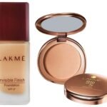LAKME Invisible Finish Spf 8 Cream Foundation For All Skin Types, Shade 01, 25Ml And 9 To 5 Flawless Matte Light Coverage Complexion Compact, Almond, 8G, 2 Count - Fast UK Delivery