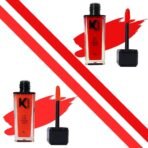 KINDED Lip Eye and Cheek Tint Combo for Women Girls Longlasting Moisturizing Vitamin E Liquid Lip Colour Lipstick Eyeshadow Blush (Matte Finish, Vermilion Red & Sangria Orange, 9 ml each) - Fast UK Delivery