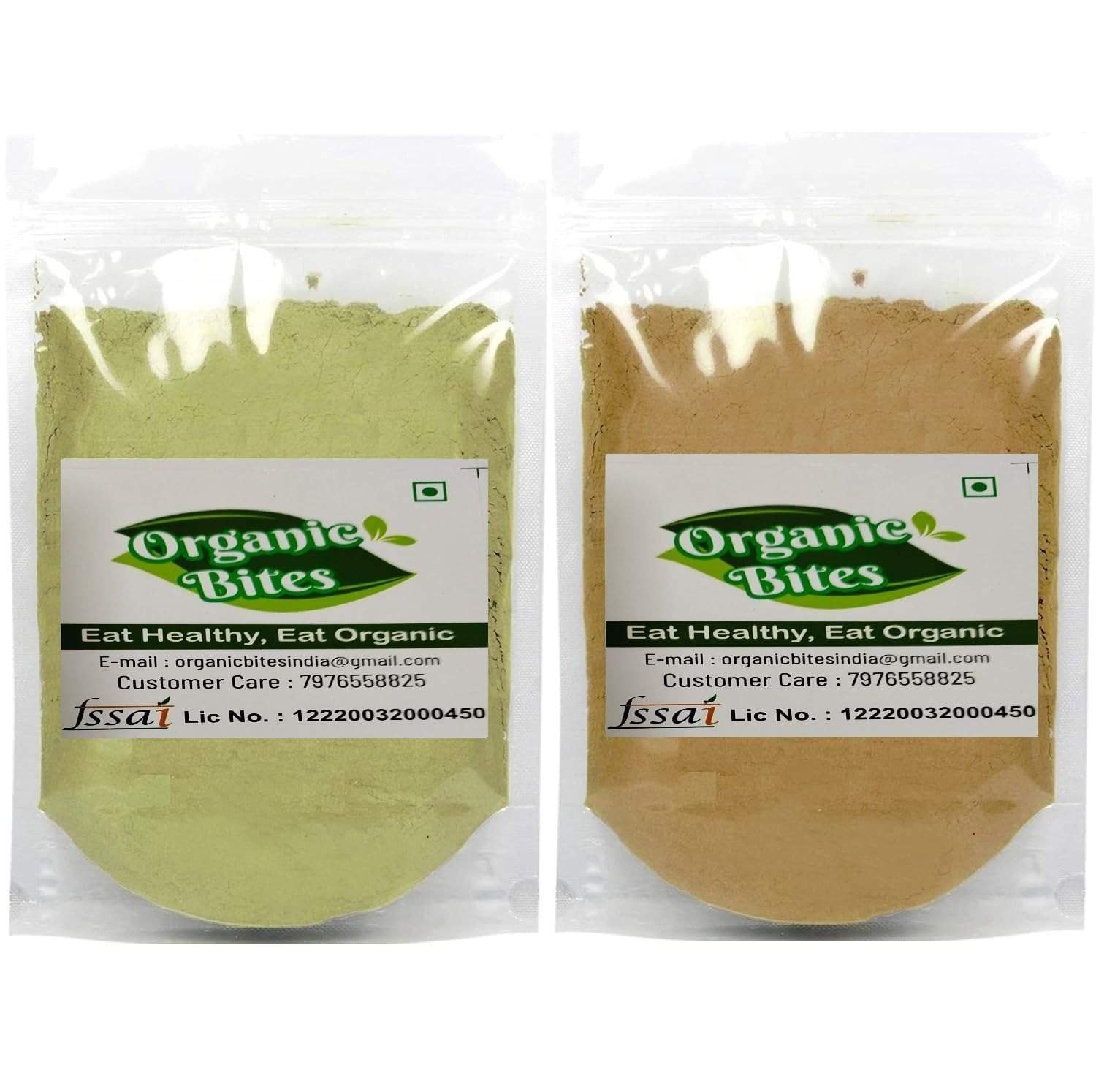 uk71-6IK38uyL-1-1.jpg Organic Bites Brahmi and Bhringraj Powde, Eclipta Alba, Bacopa Monnieri for Hair, Skin, Eating (Bramini, Brahmi, Bhrami, Bharmi, Bringraj, Bringaraja) - 50 gm each (Total - 100 gm) - Image 1