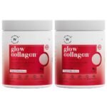 Wellbeing Nutrition Glow Collagen with Glutathione | Collagen Supplements for Women & Men | Marine Collagen Powder with SkinAx, Resveratrol, Bromelain & Goji Berry | 250g - Tropical Bliss Flavor