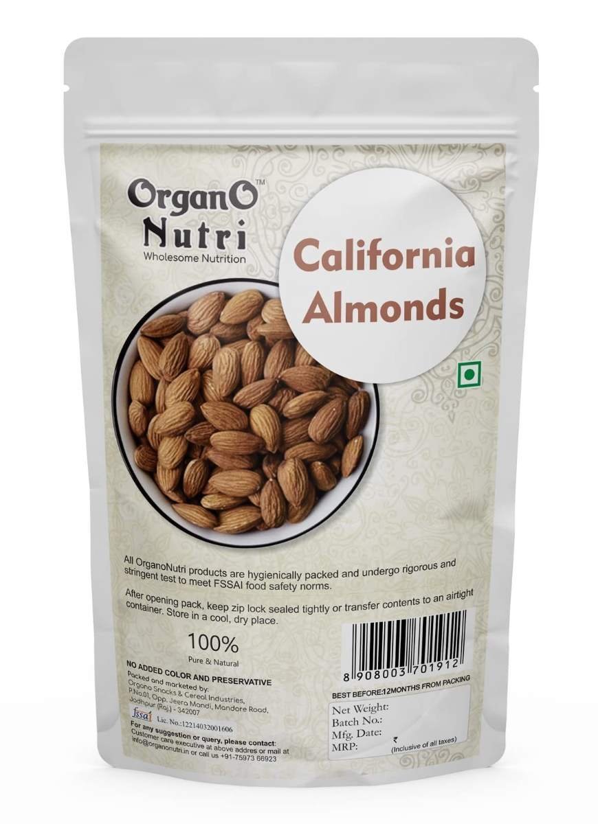 uk71-ACKMVp6L-1.jpg OrganoNutri Premium California Almonds 400g Pack | Premium Badam Giri | High in Fiber & Boost Immunity | Real Nuts | Whole Natural Badam - Fast UK Delivery - Image 1