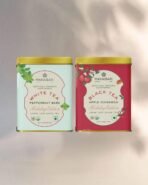 Makaibari Holiday Edition : Apple Cinnamon Black Tea & White Peppermint Bark | Usda Certified Tea | Anti-Oxidants, Immunity Booster | Tin Caddy, 75gm - Fast UK Delivery