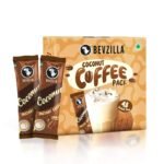 Bevzilla 48 Instant Coffee Powder Sachets (Coconut) - 96 Grams| Hot & Cold Coffee| Makes 48 Cups| 100% Arabica Coffee| Strong Coffee| Easy To Carry| Best Coffee| Espresso, Latte, Cappuccino - Fast UK Delivery