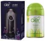 Godrej aer Matic Kit - Automatic Air Freshener with Flexi Control | Violet Valley Bloom (225ml) & Matic Refill - Automatic Air Freshener with Flexi Control | Fresh Lush Green (225ml) - Fast UK Delivery