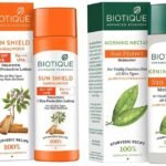 Biotique Sandalwood 50+ Spf Uva/Uvb Sunscreen For All Skin Types Ultra Soothing Face Lotion,120Ml&Bio Morning Nectar Sunscreen For All Skin Types Ultra Soothing Face Lotion,Spf 30+,120Ml,Pack Of 1 - Fast UK Delivery
