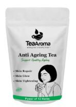 Tea Aroma - Anti-Ageing Herbal Tea, Caffeine-Free Blend with 12 Powerful Herbs for Skin Tightening, Natural Glow & Hair Strengthening, Rich in Antioxidants, 50 g - Fast UK Delivery
