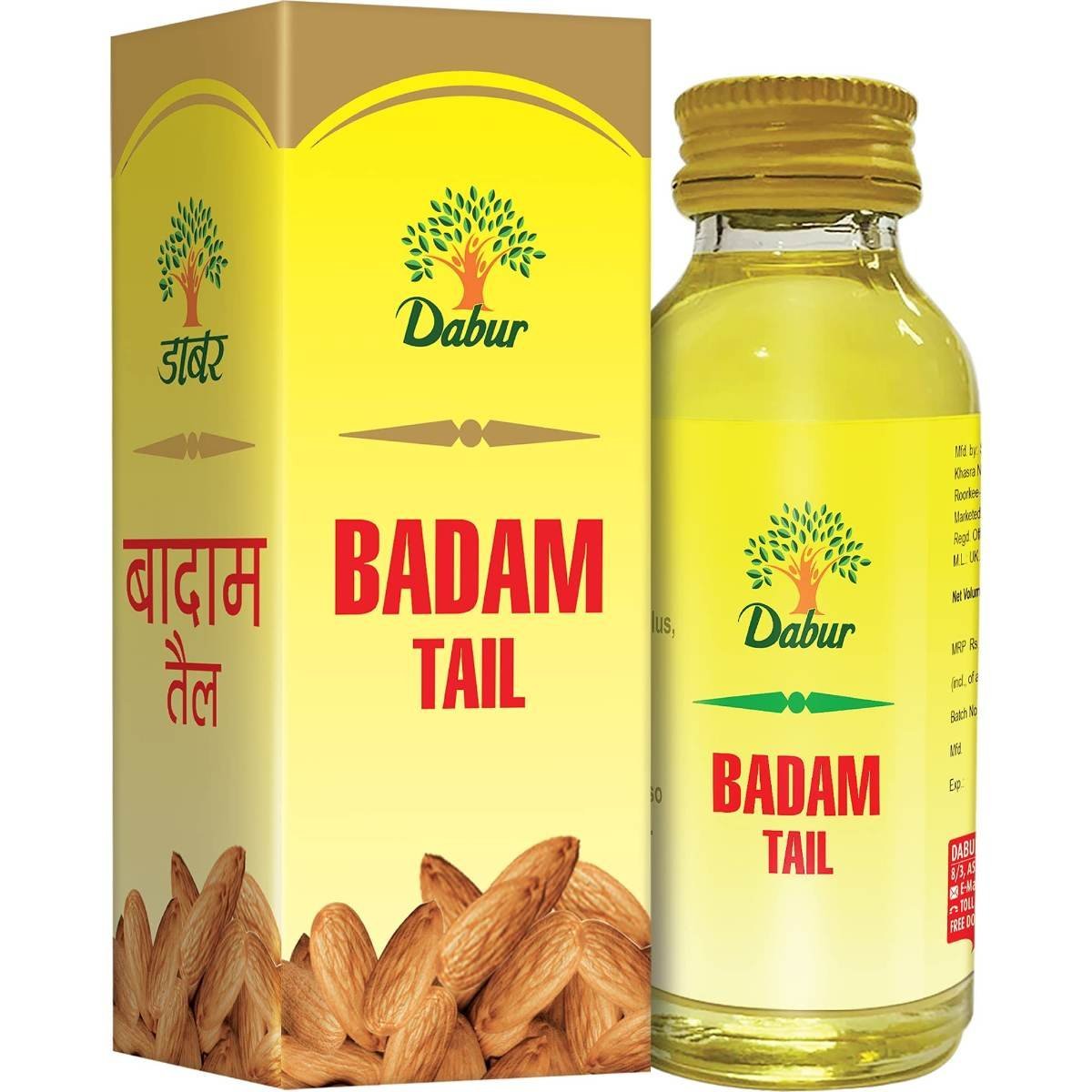 uk711RQ-zLmS.jpg Dabur Badam Tail - 50ml | Sweet Almond Oil | Rich in Vitamin-E | For Healthy Hair & Skin | Sharpens Brain | Improves Digestion | Extracted from Almonds - Fast UK Delivery - Image 1