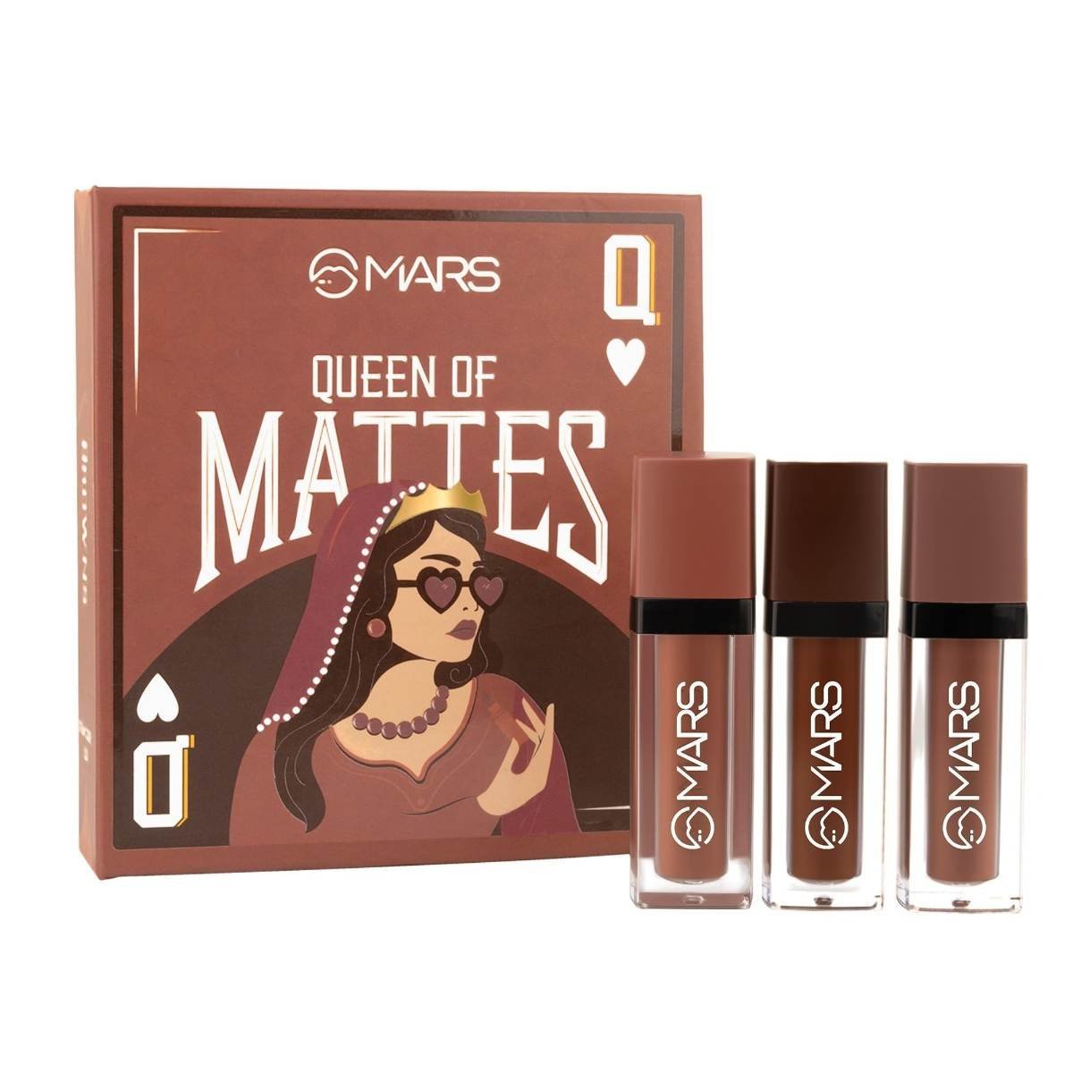 uk7121BQFm5CL-1-1.jpg MARS Queen of Mattes Liquid Lipsticks Box Set of 3 (13.5 ml) (BROWNS) | Smudgeproof & Transferproof | Intense Pigmentation Long-Lasting Wear | Customizable Colors | Matte Finish - Fast UK Delivery - Image 1