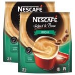 Nescafe 3 in 1 Rich Coffee, 25 Sachets Bag, 2 X 475 G, Ground - Fast UK Delivery