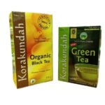 KORAKUNDAH Organic Black Tea FOP (Flowery Orange Pekoe) 250 g | KORAKUNDAH Organic Green Tea 250 g | Pack of 2 | Total 500 g | India's Finest Chamraj Nilgiri Tea - Fast UK Delivery