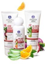 Ayouthveda Anti-acne Face Care Kit Maintain Oil Moisture, Skin Purifying | Acne Enemy Face Wash Gel 100ml | Acne Enemy Clarifying Facial Toner 100ml | Oil Control Mattifying Moisturizer Cream 60g - Fast UK Delivery