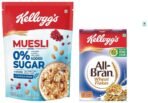 Kellogg's Muesli 0% Added Sugar, 500g & Kelloggs All Bran Wheat Flakes 440g - Fast UK Delivery