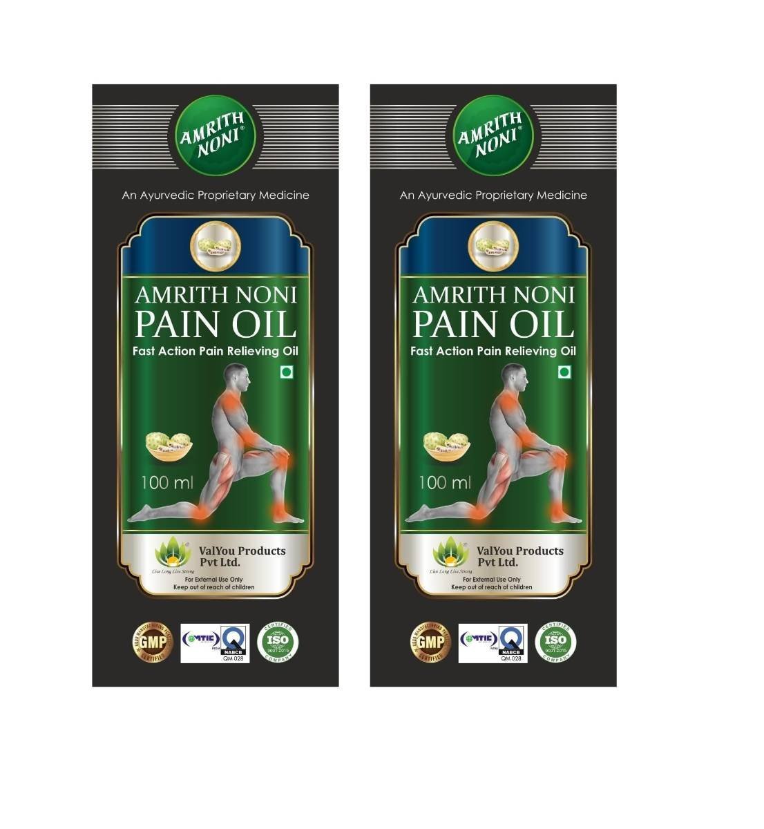 uk712wsu7psdL-1-1.jpg Amrith Noni Pain Oil: Ayurvedic pain Relief oil for Back pain, Joint pain, Knee pain, Body Pain, Ankle pain, Muscle pain, Neck Pain, Wrist Pain, Elbow Pain (100ML) - Pack Of 2 - Image 1