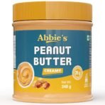 Abbie's Peanut Butter Creamy 340 grams | 26 grams Protein Per 100 grams | 100% Vegan | Zero Trans Fat | Zero Cholesterol | Good Source of Energy | Highly Nutritious | - Fast UK Delivery