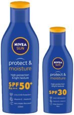 Nivea Sun Protect And Moisture 125Ml Spf 50 Sunscreen & Sun Protect And Moisture 75Ml Spf 30, SPF 50 Sunscreen For Oily Skin, Pack Of 1 - Fast UK Delivery