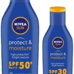 Nivea Sun Protect And Moisture 125Ml Spf 50 Sunscreen & Sun Protect And Moisture 75Ml Spf 30, SPF 50 Sunscreen For Oily Skin, Pack Of 1 - Fast UK Delivery