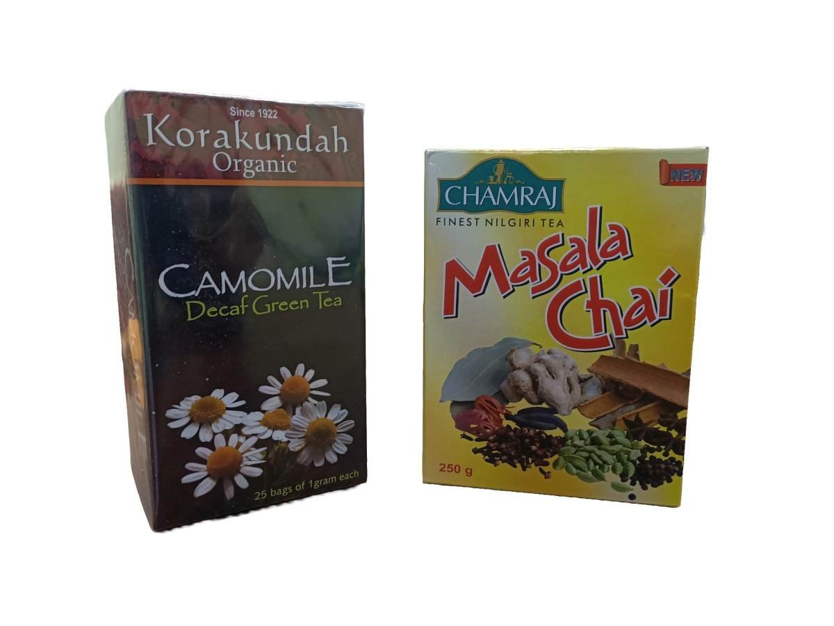 uk713hFjjsAL-1.jpg KORAKUNDAH Decaf Green Tea Dip Tea 25 g | CHAMRAJ Masala Chai 250 g | Pack of 2 | Total 275 g | India's Finest Chamraj Nilgiri Tea - Fast UK Delivery - Image 1