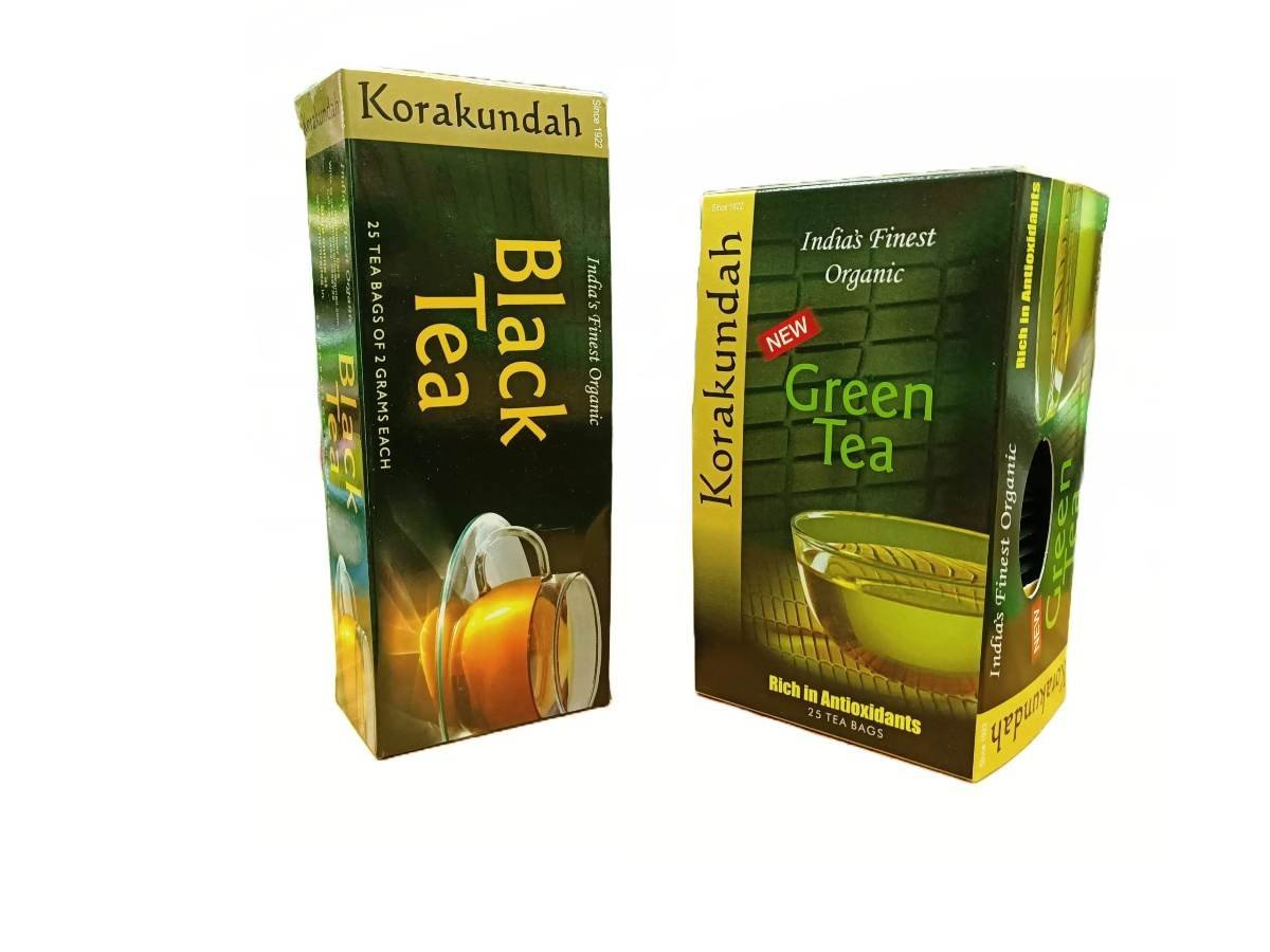 uk713vOnDUCSL-1.jpg KORAKUNDAH Organic Black Tea 25 Dip Bags | KORAKUNDAH Organic Green Tea 25 Dip Bags | Pack of 2 | Total 50 Dip Bags | India's Finest Chamraj Nilgiri Tea - Fast UK Delivery - Image 1