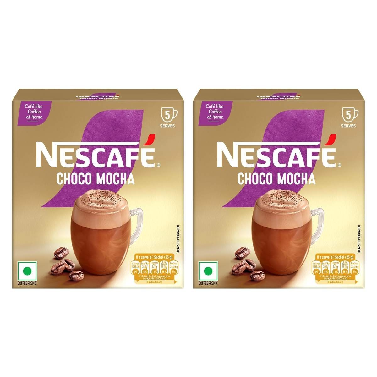 uk7148NurahbL-1.jpg NESCAFE Gold Choco Mocha Instant Coffee Premix, 125g (5 Sachets x 25g) (Pack of 2) - Fast UK Delivery - Image 1