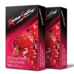 KamaSutra Strawberry Flavored Condoms for Men 10 Count, Pack of 2 - Fast UK Delivery