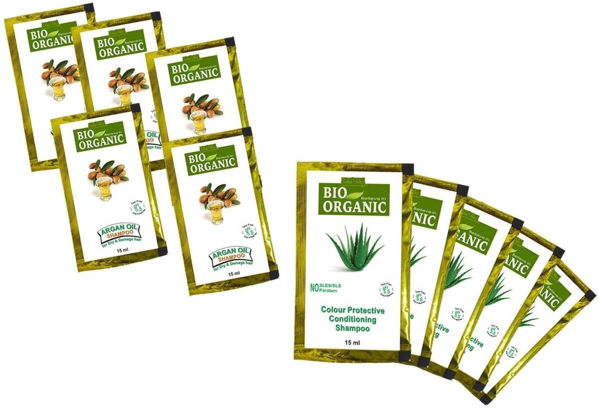 uk714FRyjmNuL-1-1.jpg INDUS VALLEY Argan Oil 5 Sachets And CP Shampoo 5 Sachets Combo-Pack of 10 Sachets (15ml x 10=150ml) - Fast UK Delivery - Image 1
