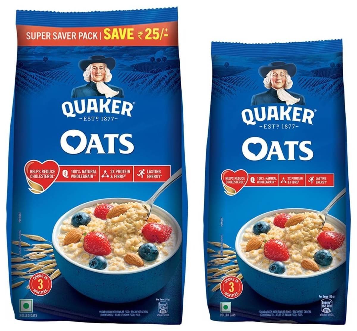 uk714xt6ufjGL-1.jpg Quaker Cinnamon Oats, 1.5Kg Pack+Oats Plus-Multigrain Advantage, 600G Pouch - Fast UK Delivery - Image 1