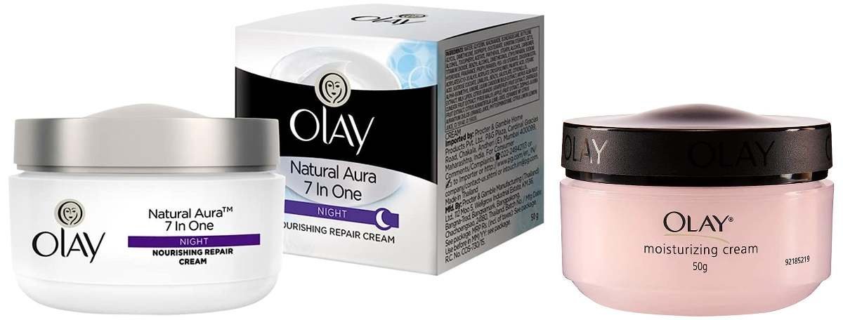 uk7155CbVfxSL-1-1.jpg Olay Moisturising Cream, 50g And Olay Night Cream Natural White Fairness Night Moisturiser, 50g - Fast UK Delivery - Image 1