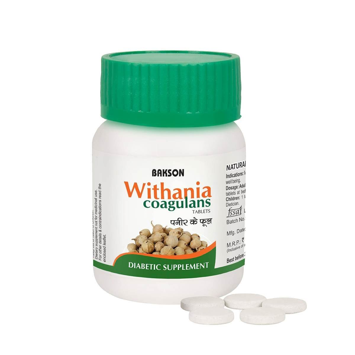 uk715HLFSvuyL-1.jpg BAKSON WITHANIA COAGULANS (PANEER PHOOL) - 75 TABS - Image 1