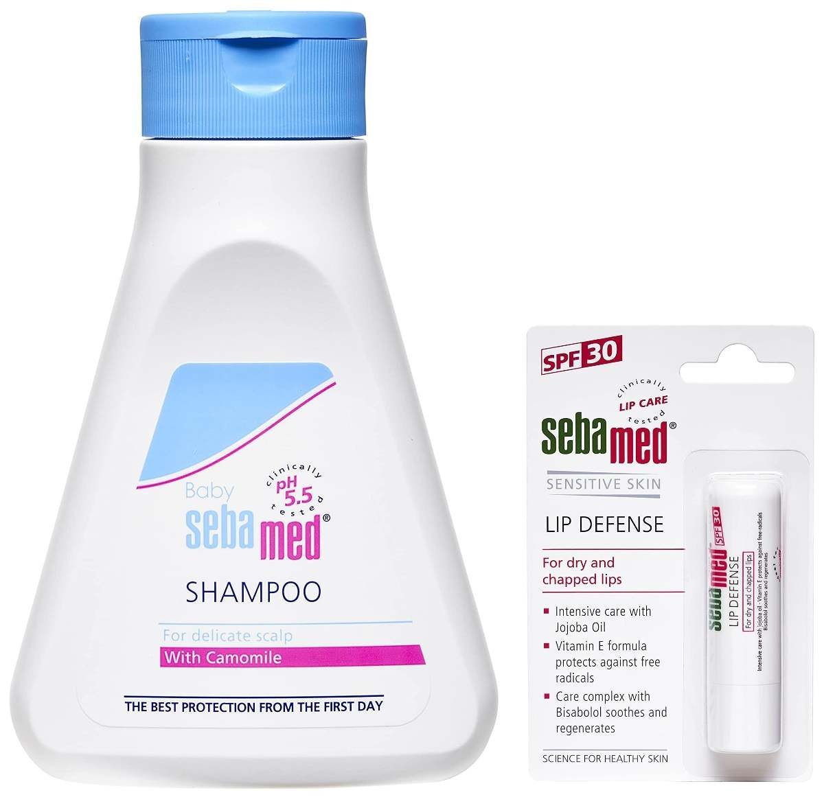 uk715RYrIGewL-1-1.jpg Sebamed Baby (Children) Shampoo, 150ml & SebaMed SPF 30 Lip Defense Stick, 4.8g - Fast UK Delivery - Image 1