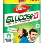 Dabur Glucose-D Juicy & Tasty - 1 kg Powder with Red Paste 200g free | Instant Energy Recharge with 99.4% Glucose | Vitamin D helps Boosts Immunity | Calcium Supports Bone Health - Fast UK Delivery