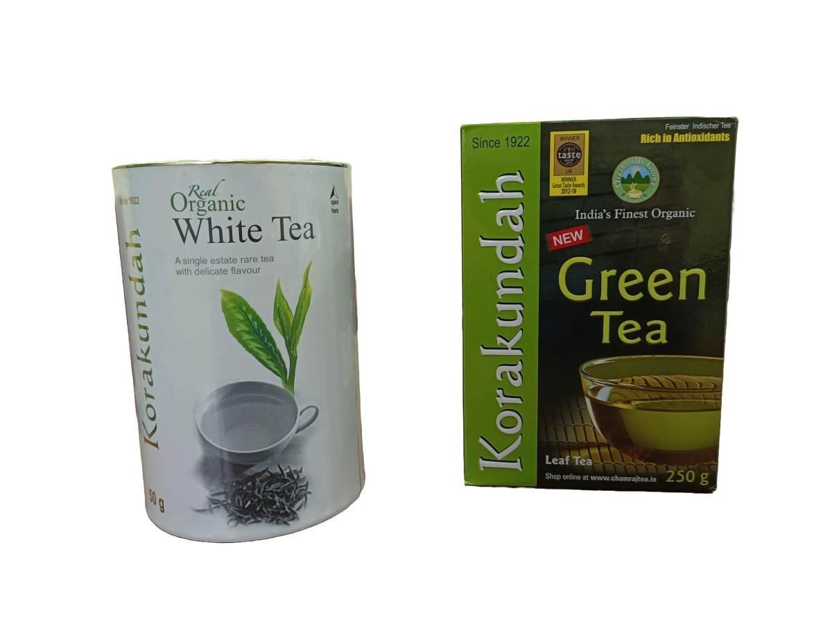 uk716IUAoXSL-1.jpg KORAKUNDAH White Tea In Canister 50g | KORAKUNDAH Organic Green Tea 250 g | Pack of 2 | Total 300g | India's Finest Chamraj Nilgiri Tea - Fast UK Delivery - Image 1