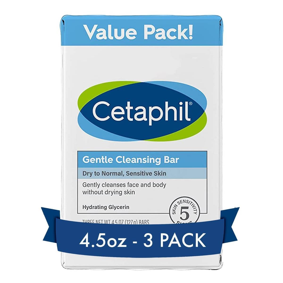 uk716NZUVm4nL-1-1.jpg CETAPHIL Gentle Cleansing Bar , 4.5 oz Bar (Pack of 3) , Nourishing Cleansing Bar For Dry, Sensitive Skin , Non-Comedogenic , Non-Irritating for Sensitive Skin , Dermatologist Recommended Brand - Fast UK Delivery - Image 1