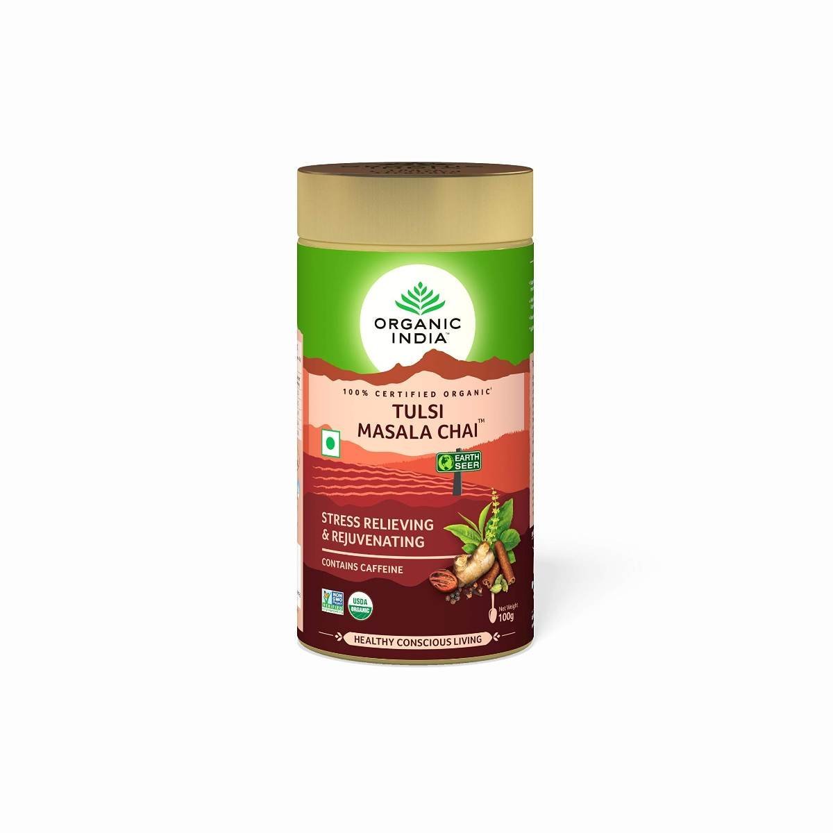 uk716SIA6QwOL.jpg Organic India Tulsi Masala Chai - 100 g - Fast UK Delivery - Image 1