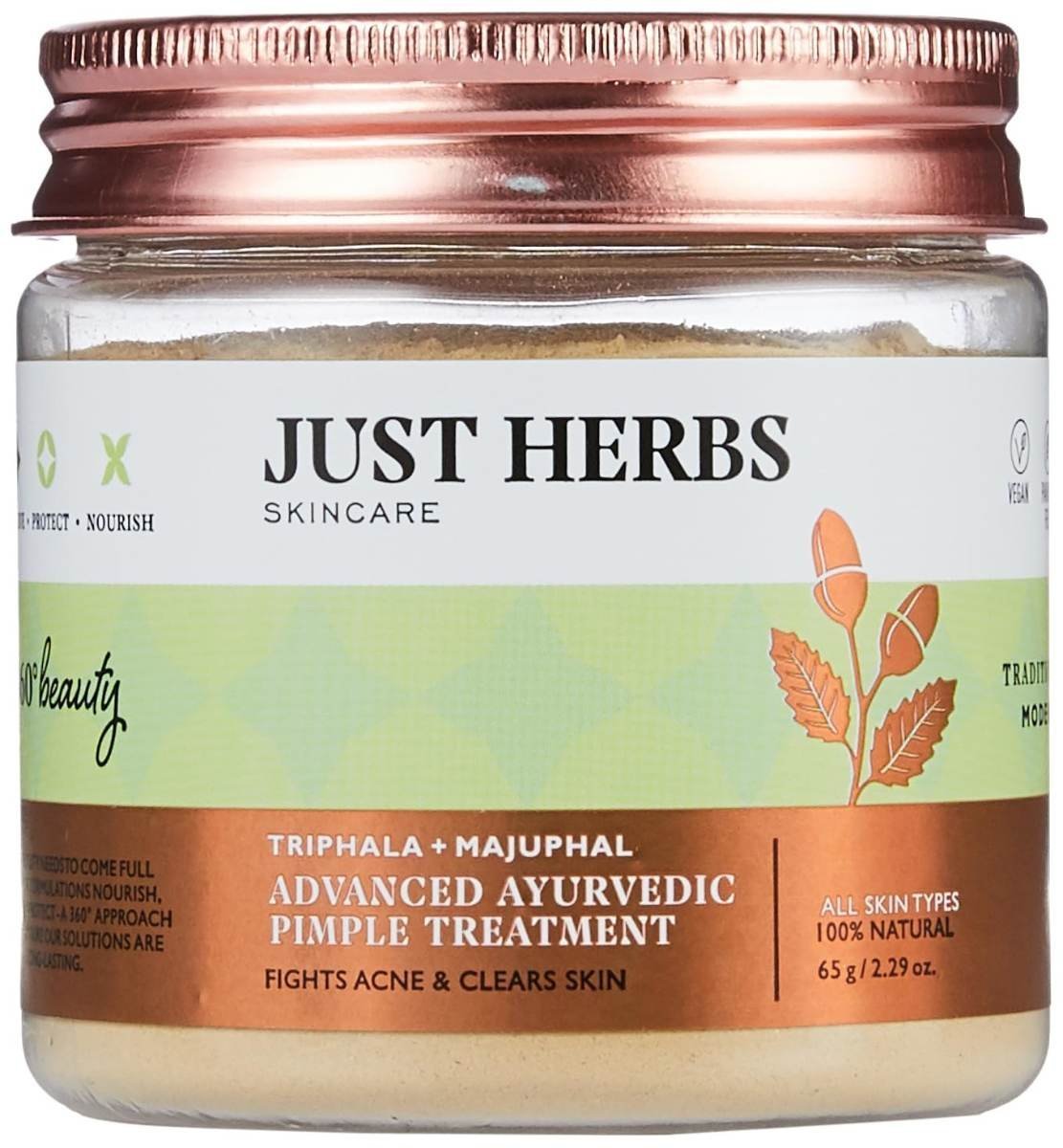 uk717c5tmBfFL-1.jpg Just Herbs Advanced Ayurvedic Face Pack Prevents Pores Enlargement, Acne & Pimples, Suitable For All Skin Types - Fast UK Delivery - Image 1