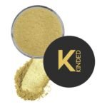 KINDED Highlighter Loose Powder for Face Makeup with Puff High Definition Ultra Fine Pro Translucent Pearl Glitter Shine Setting Finishing Powder Oily Dry All Skin (30 gm, Shimmer Banana Yellow) - Fast UK Delivery